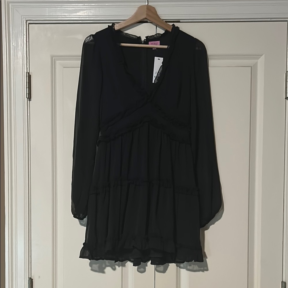 Francesca's Collections Black Tiered Dress